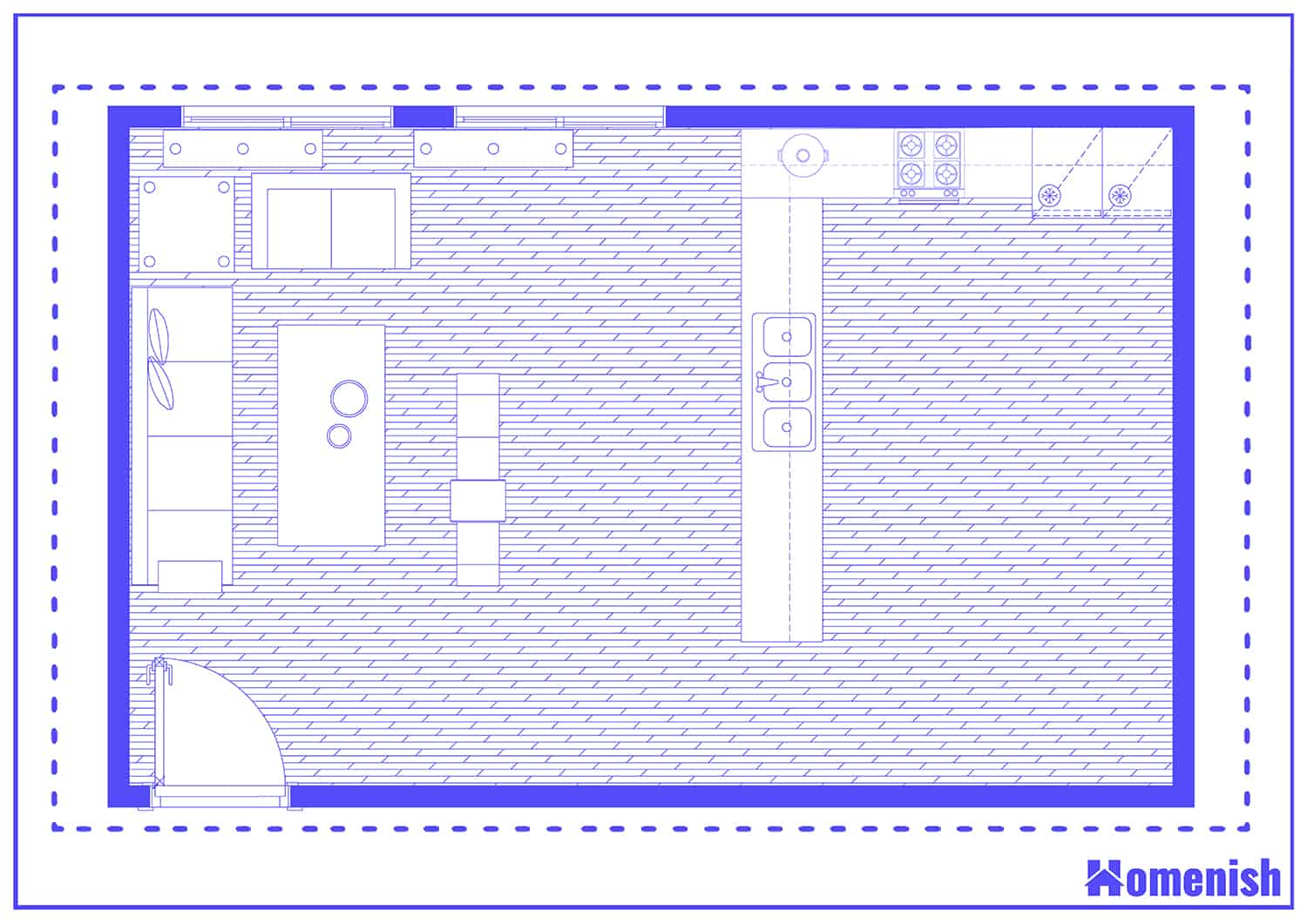 L-Shaped Kitchen Room Divider