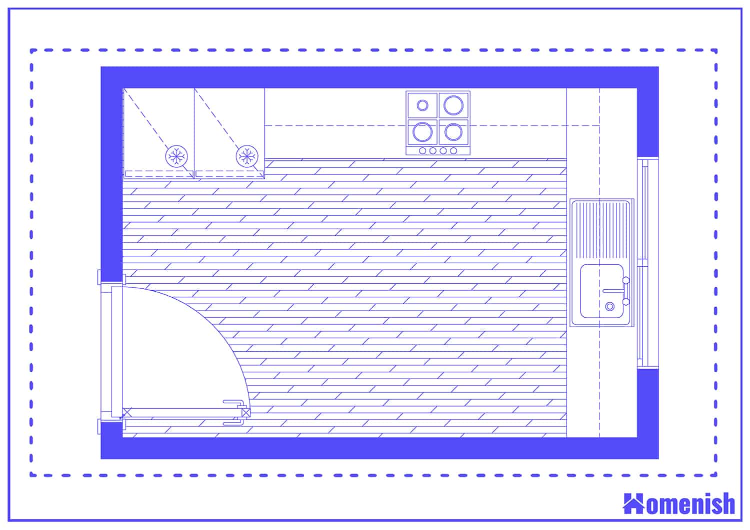 Medium L-Shaped Kitchen Plan