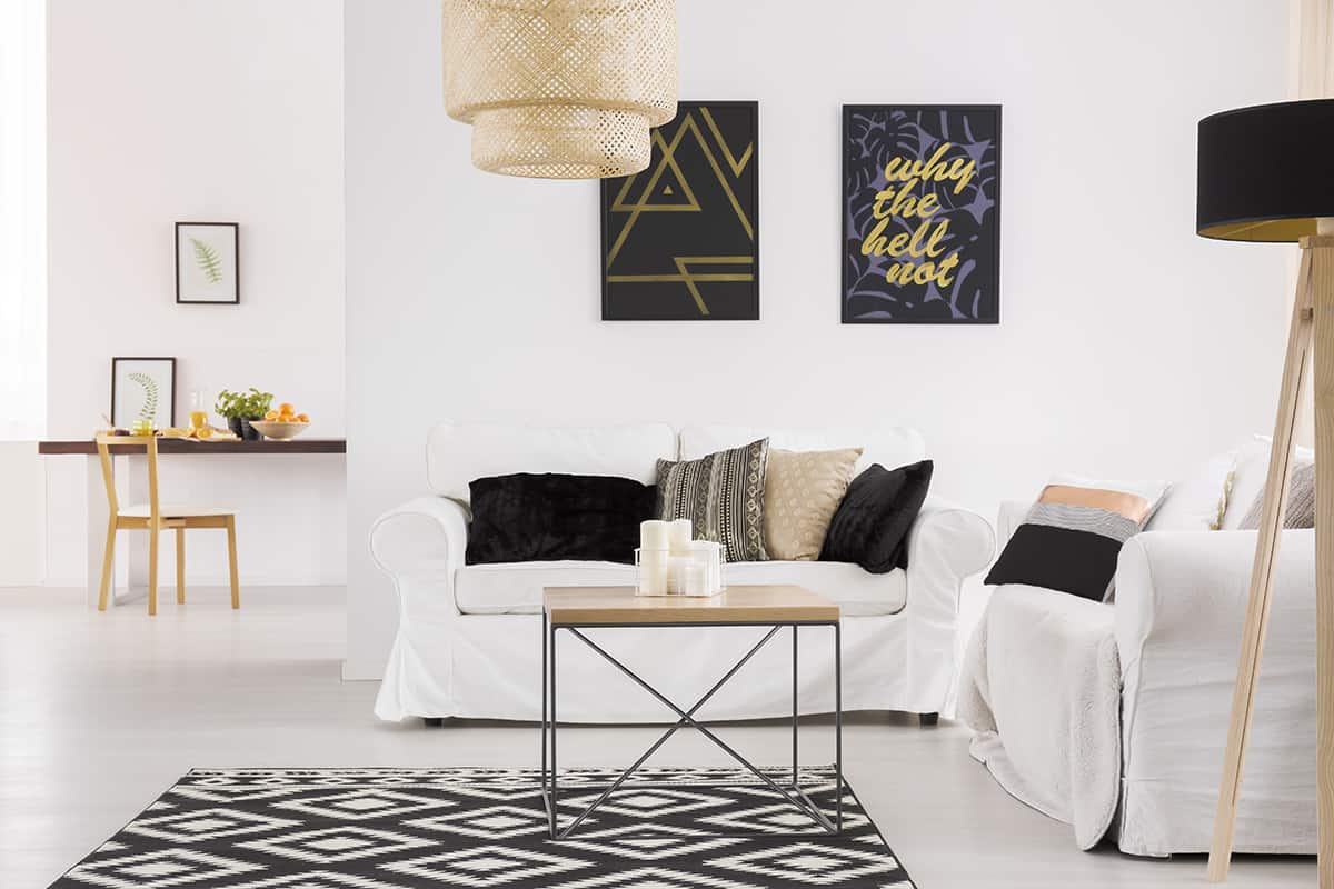 Set the Tone with a Black and White Patterned Rug