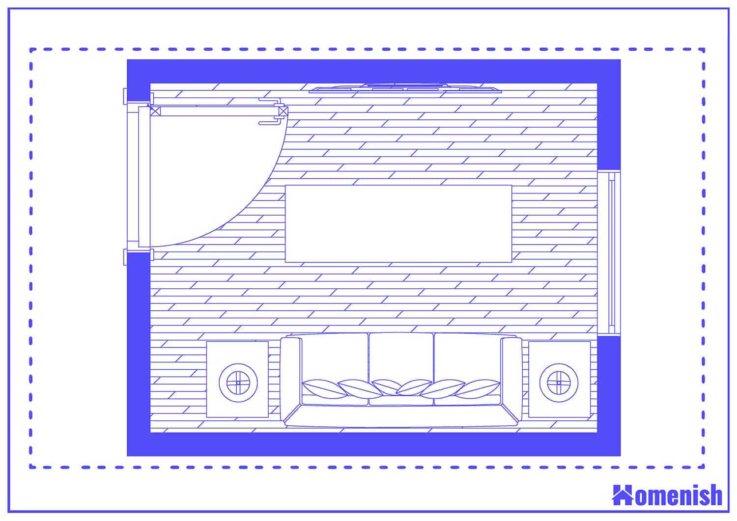 Small Square Living Room Floor Plan