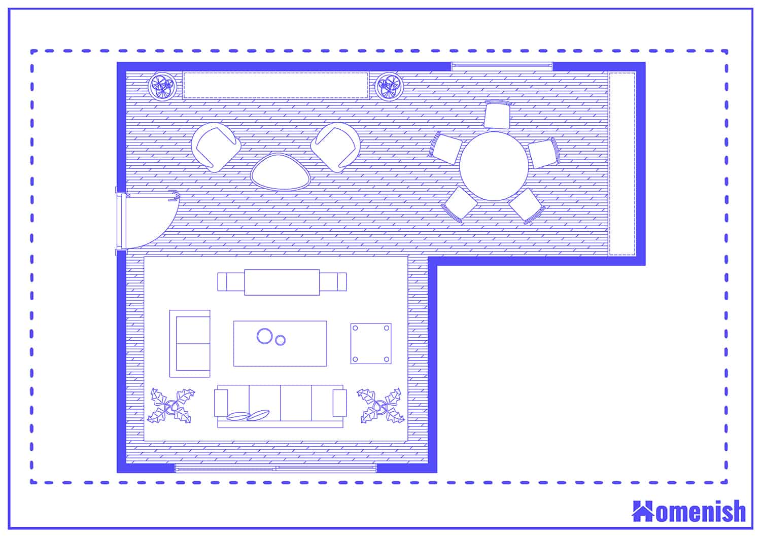 Tri-Purpose Living Room Layout