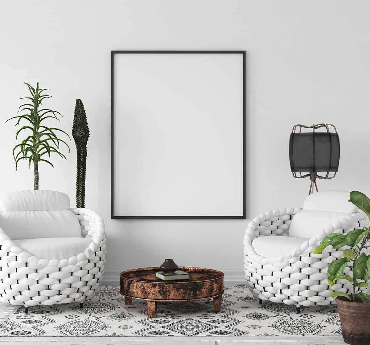 Use Black and White Decor in Boho Theme