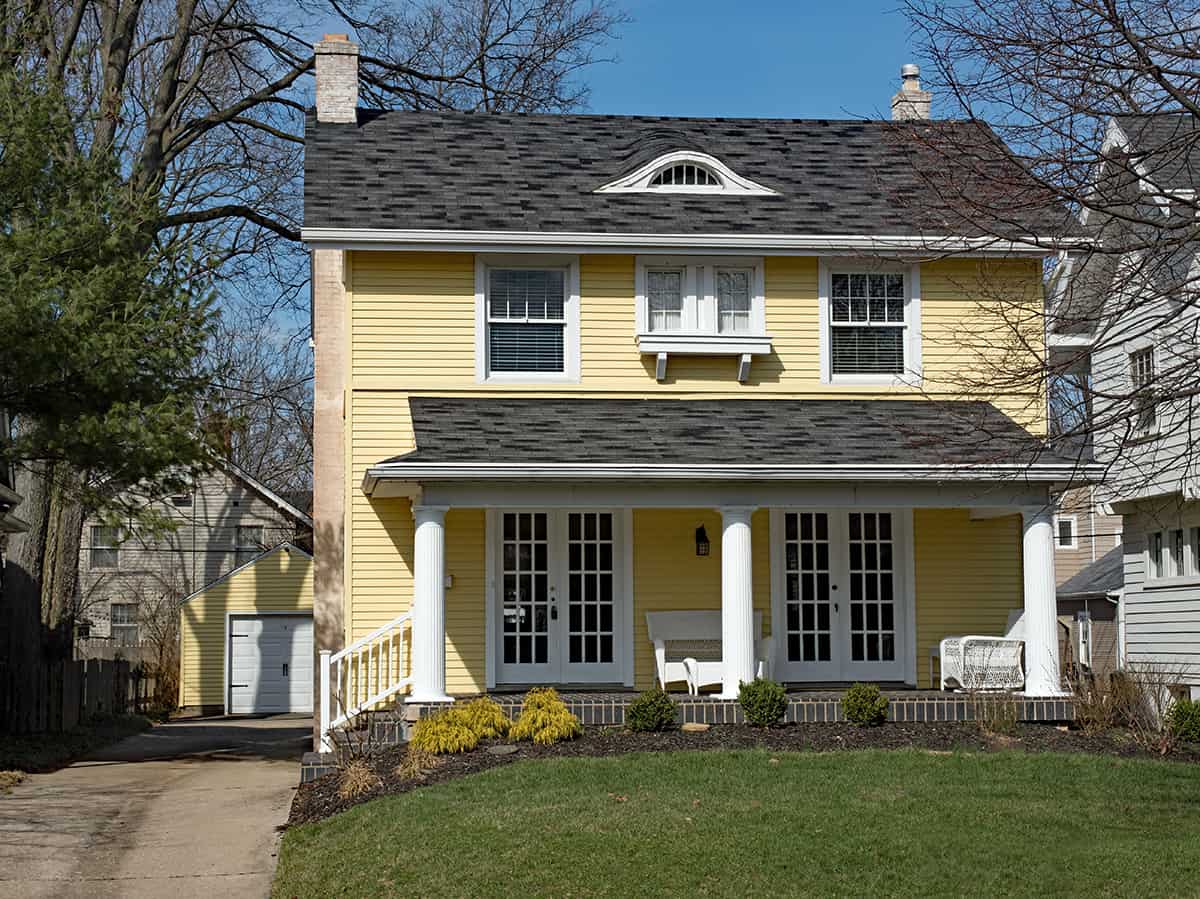 White trim is a good choice for small homes, along with beige, pale gray, and light blue