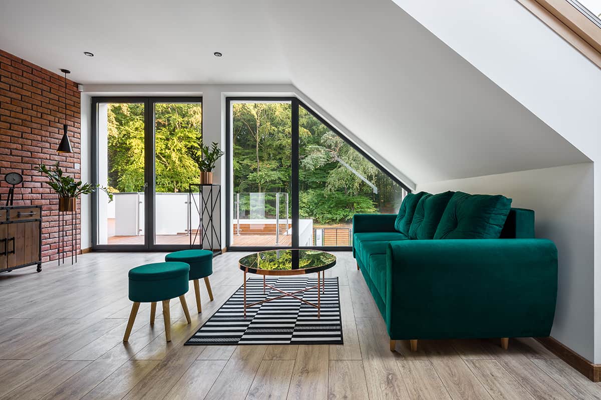 Bold Textures and a Green Couch