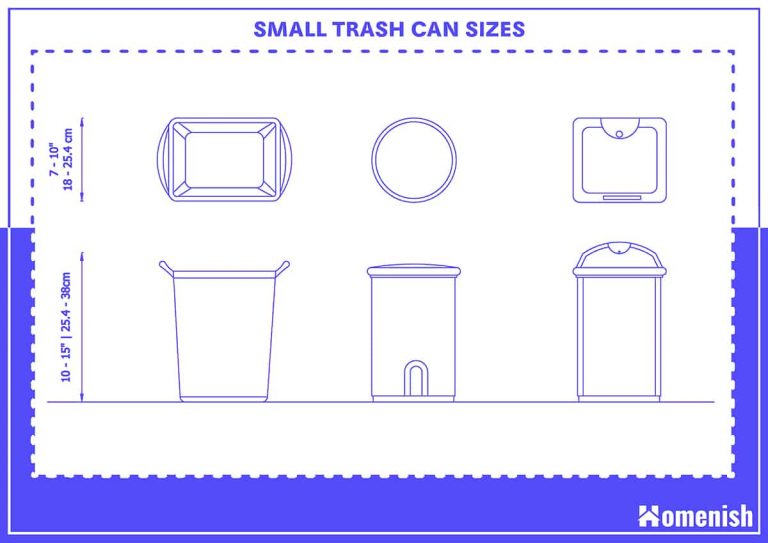Standard Trash Can Sizes All You Need to Know (with Drawings) Homenish