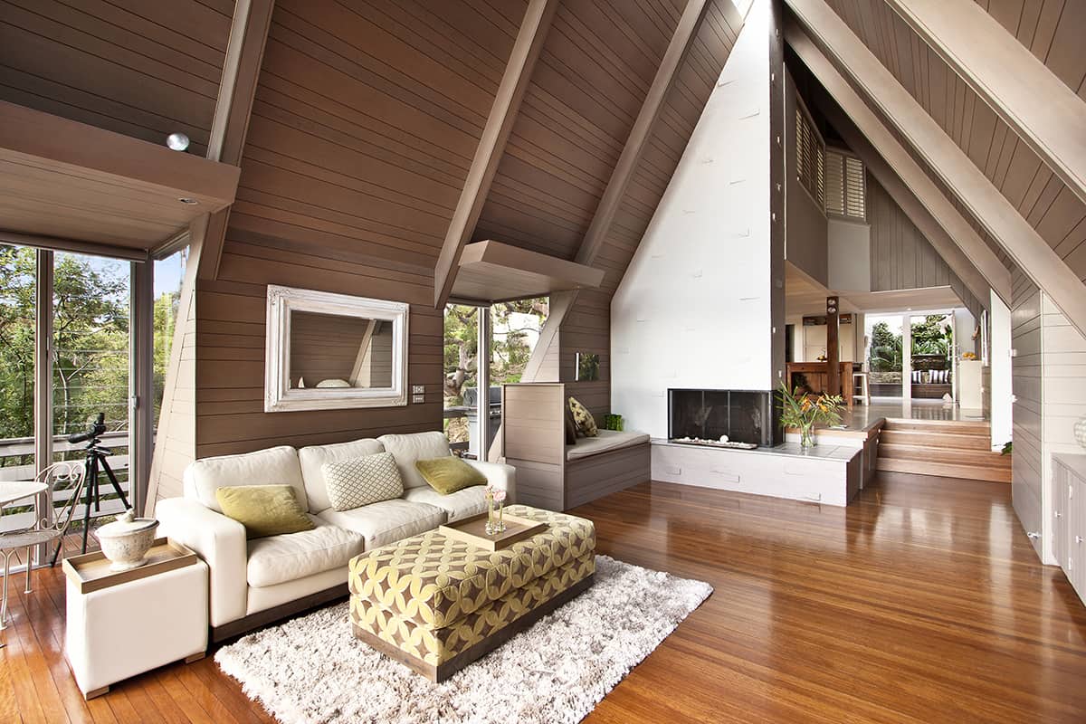 White Rug and Dark Wooden Floors