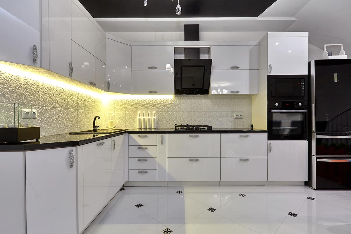White Tile Floors and White Cabinets