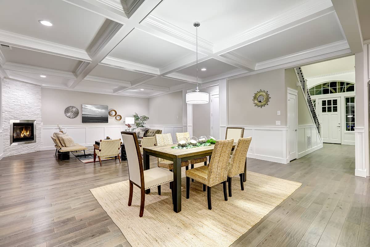 Yellow Rug and Grey Flooring