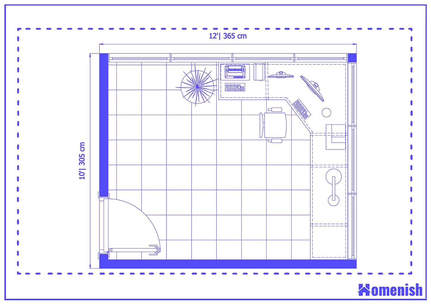 Bright and Airy Office Layout Floor Plan