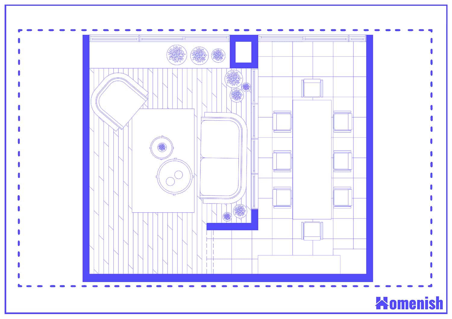 Contemporary Scandinavian Lounge Layout Floor Plan