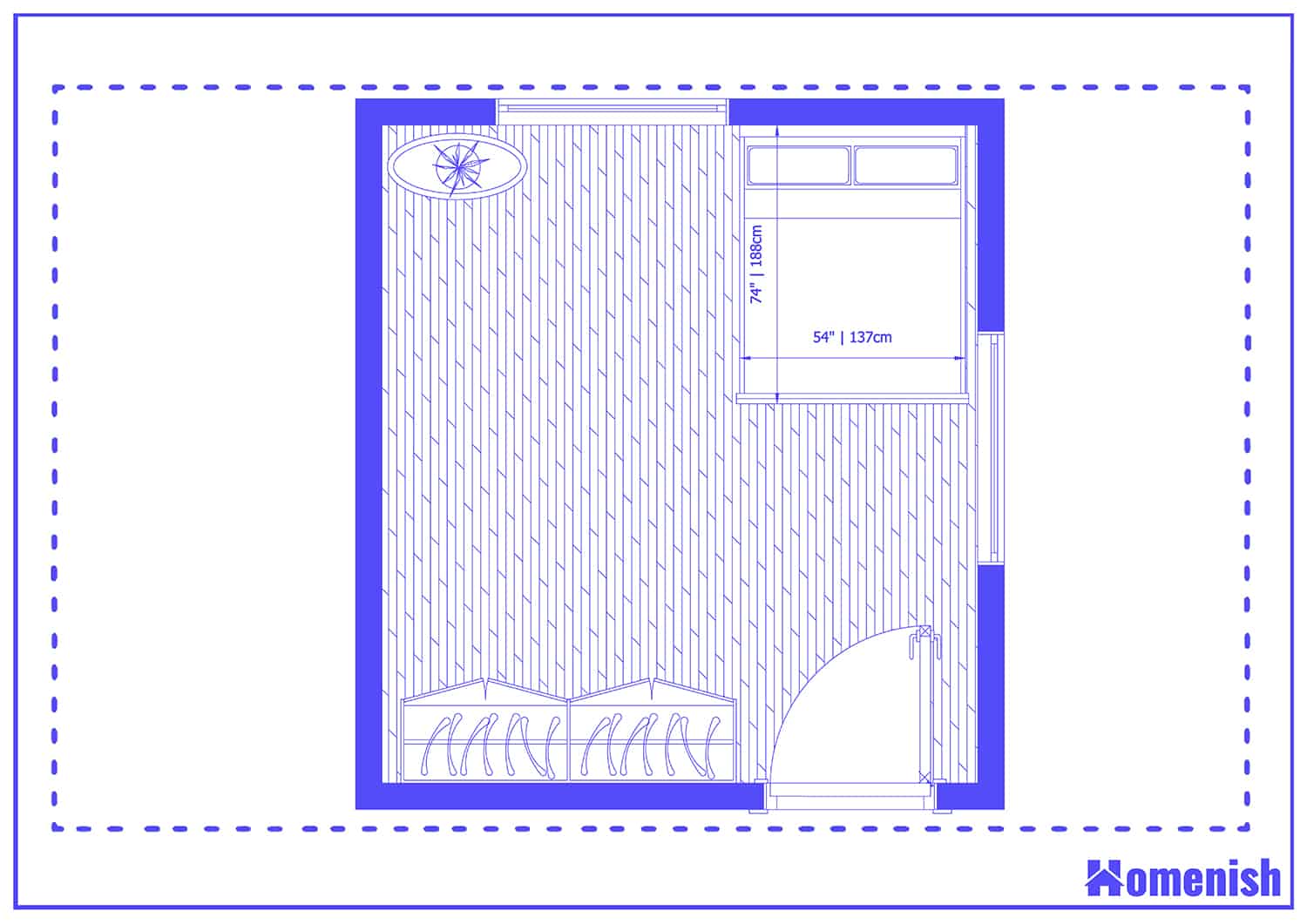 Corner Bed Layout Floor Plan