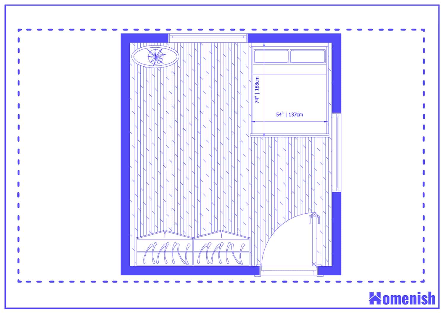 Corner Bed Layout Floor Plan