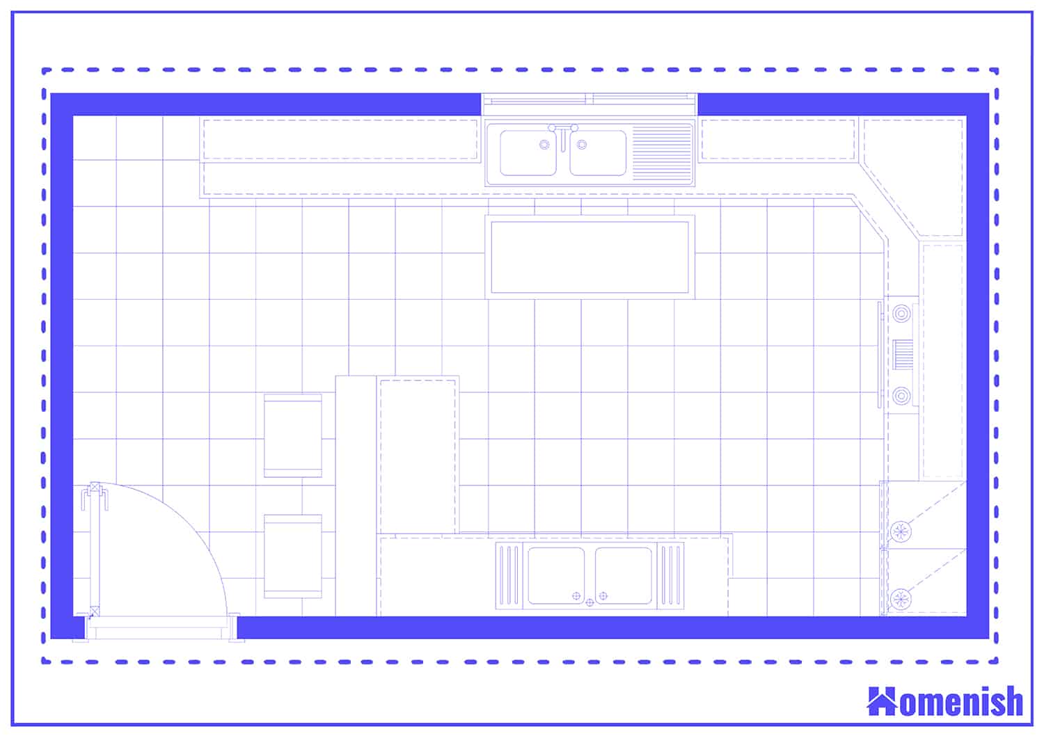 Country Cottage Kitchen Layout Floor Plan