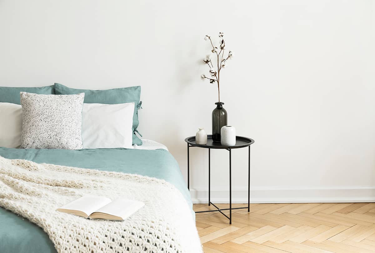 Country Cottage Mint Green with White Walls and Wooden Floors