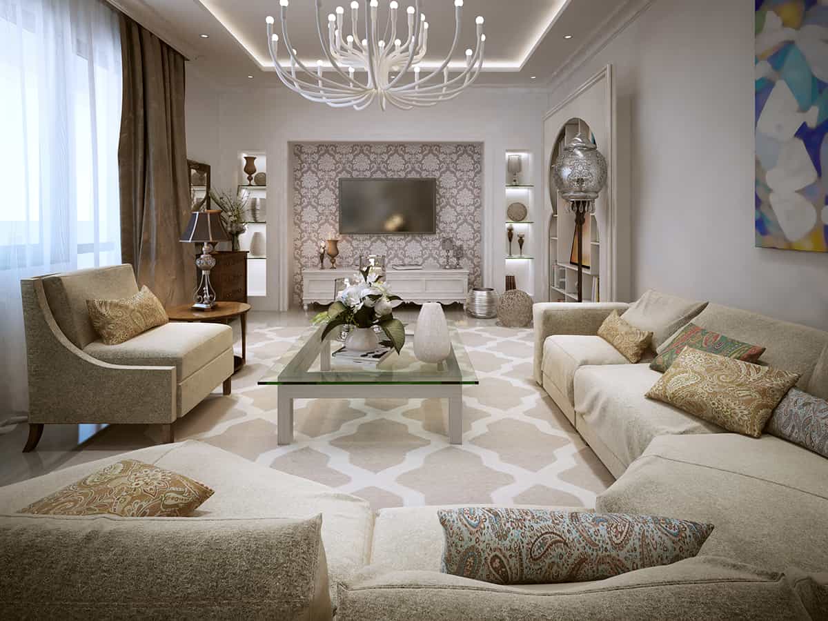 Curved Sectional in Luxury Living Room