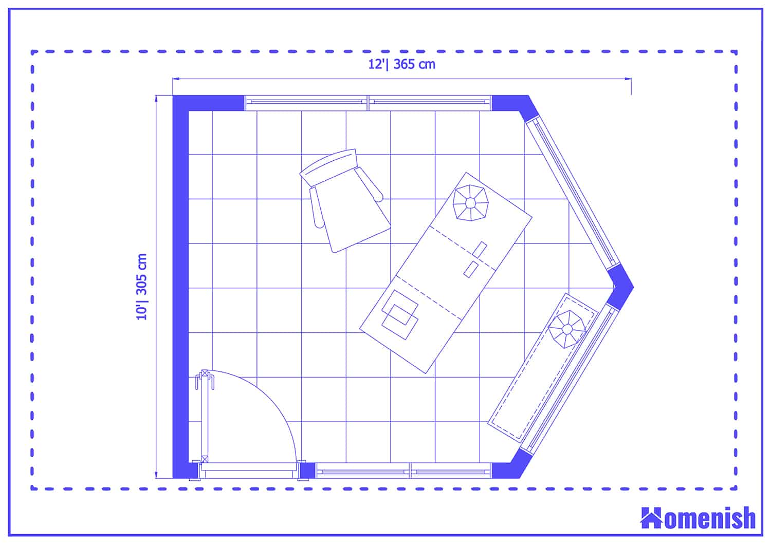 Elegant Home Office Plan Floor Plan