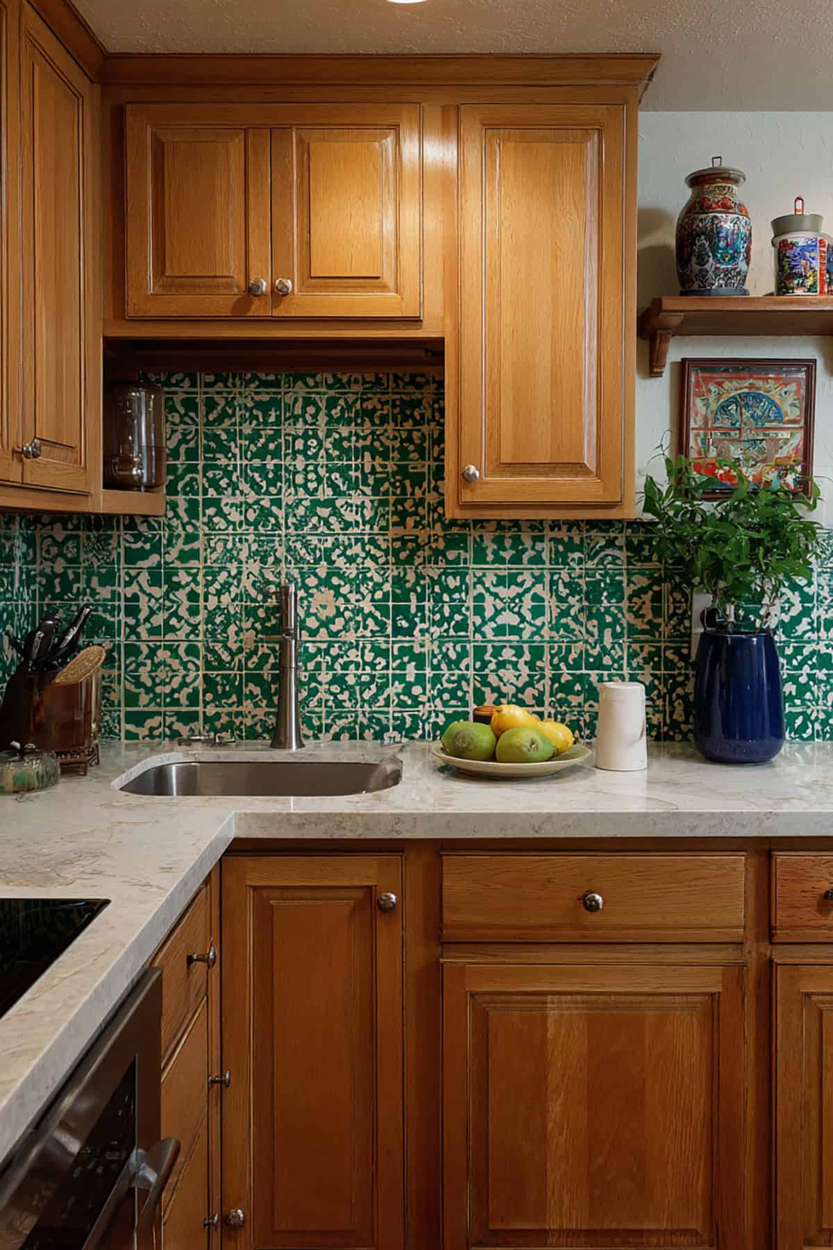 Emerald and Cream Mosaic