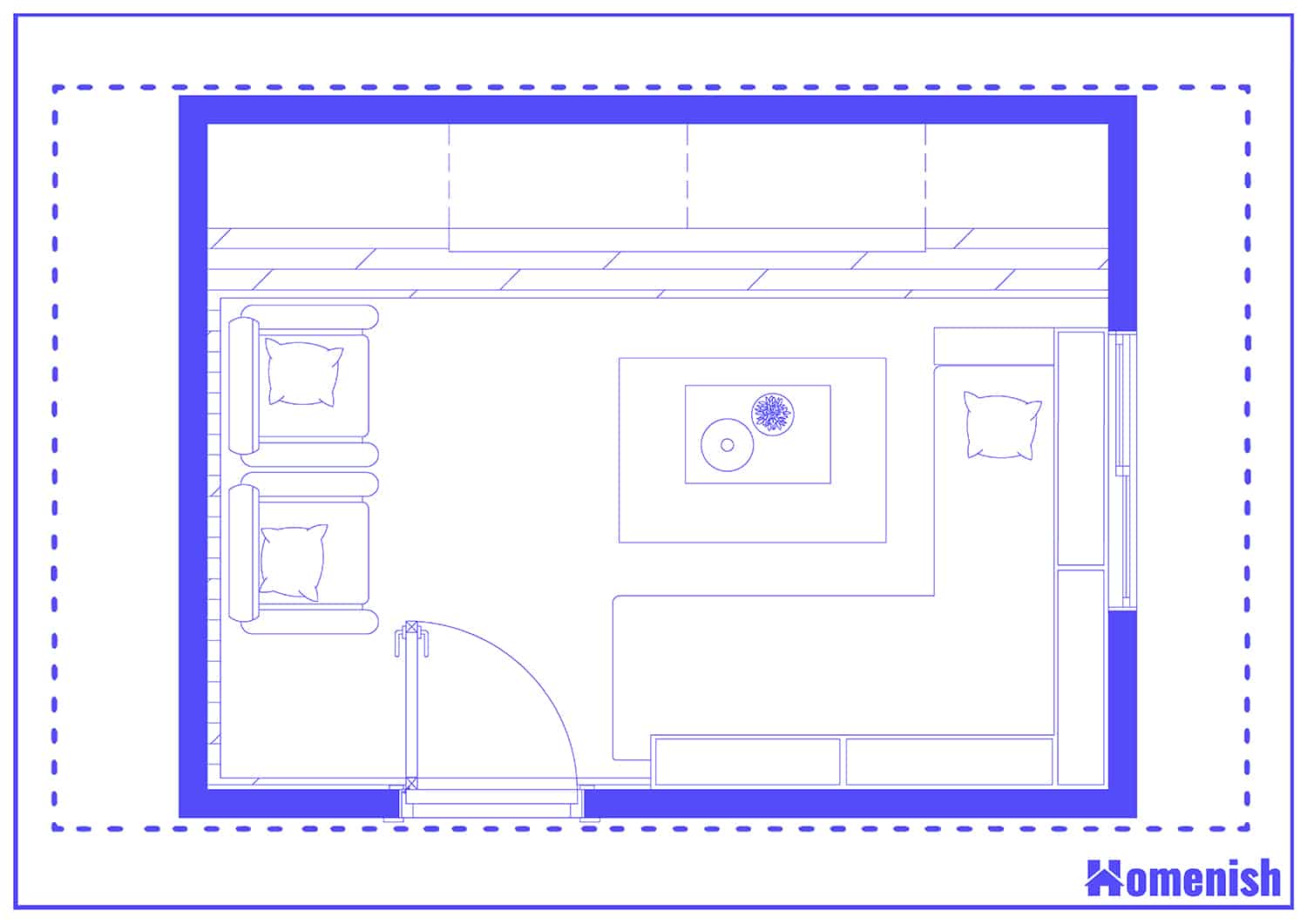 Entertainment and Entertaining Living Room Floor Plan