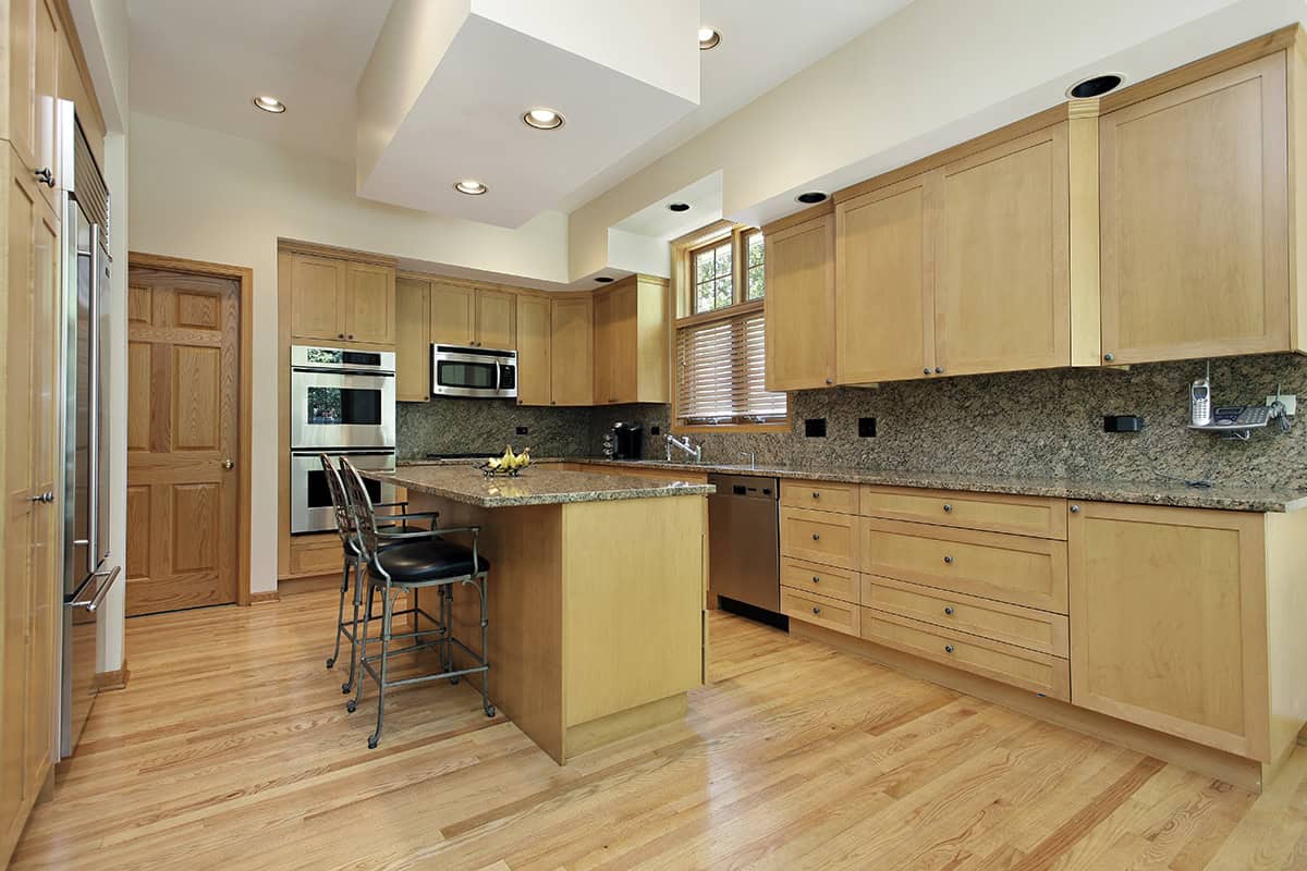 Gray Granite Slab Backsplash