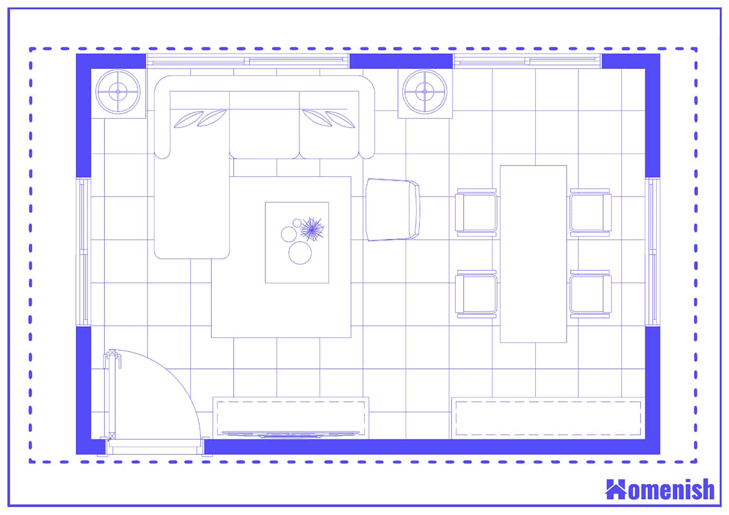 Lounge and Diner Layout Floor Plan