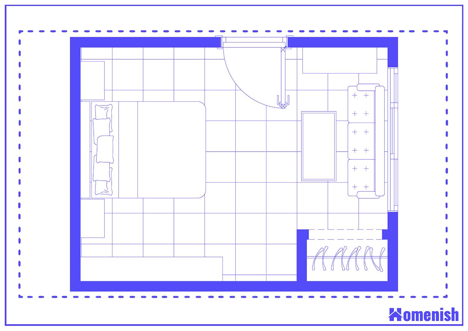 Lounging Bedroom Floor Plan