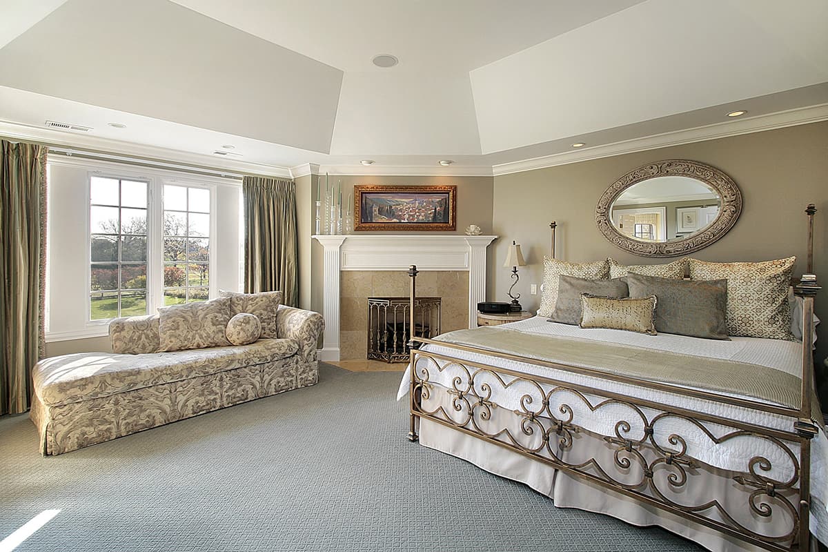 Luxury Bedroom with Corner Fireplace