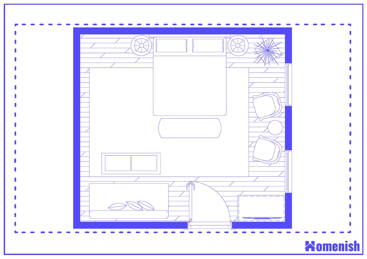 Luxury Master Suite with Sofa Floor plan