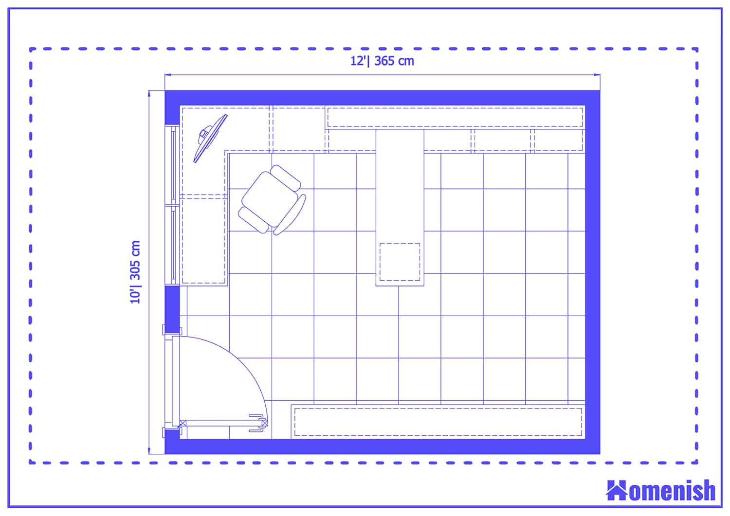 Modern Office with Storage Floor Plan