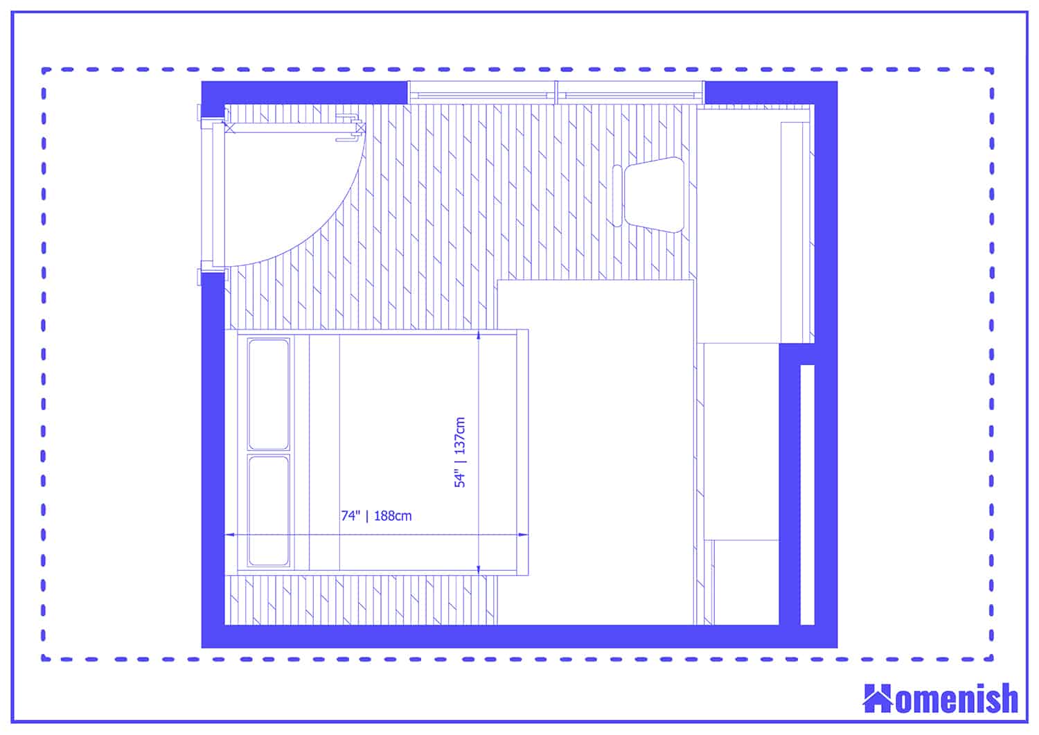 Simple Storage Bedroom Layout Floor Plan