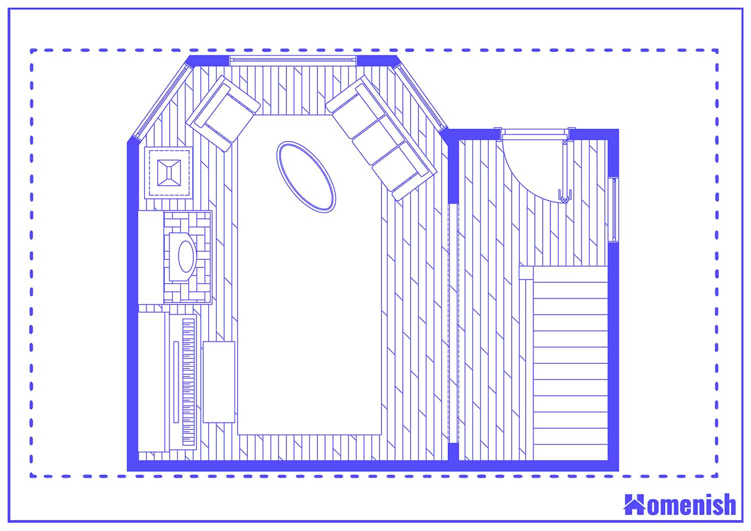 Traditional Bay Window Layout Floor Plan