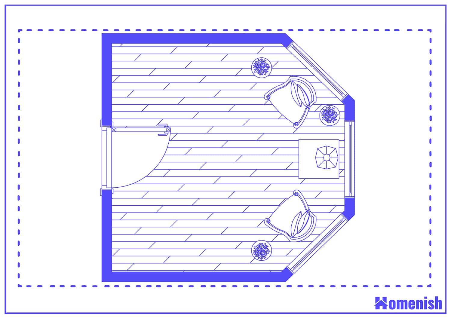 Triple Bay Window Layout Floor Plan