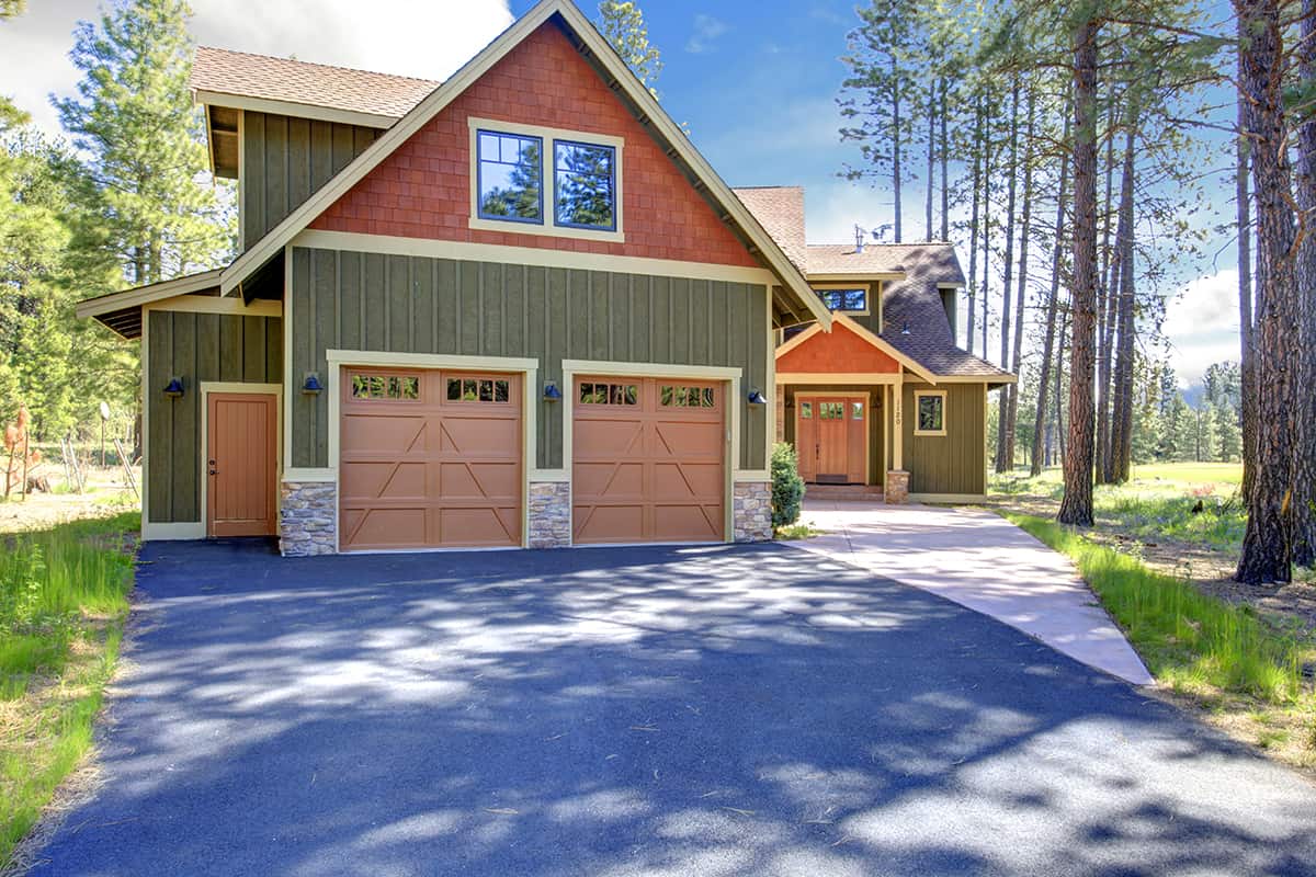 Combine Stone with Green siding and Brown Trim