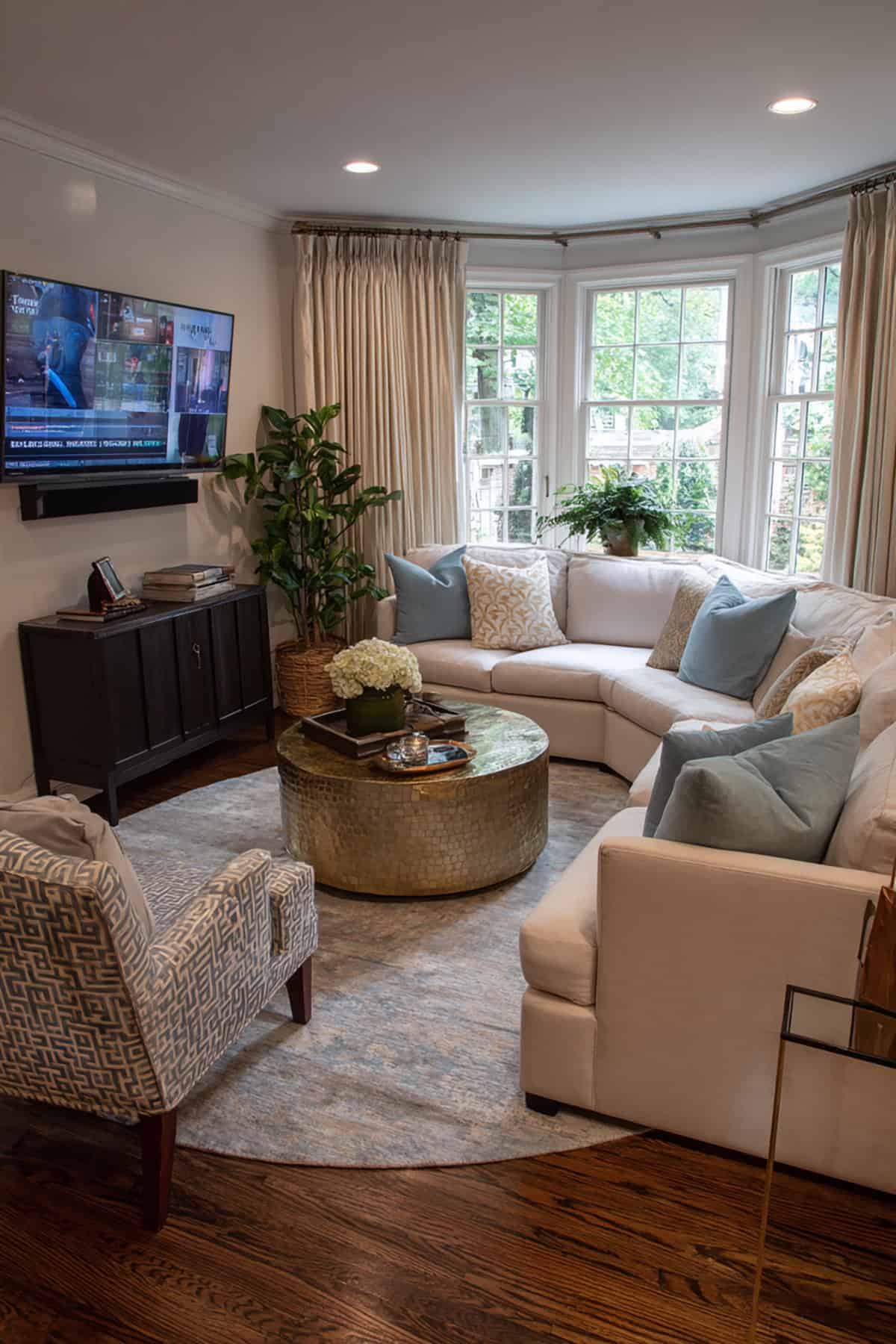 Corner TV Placement With Angled Furniture