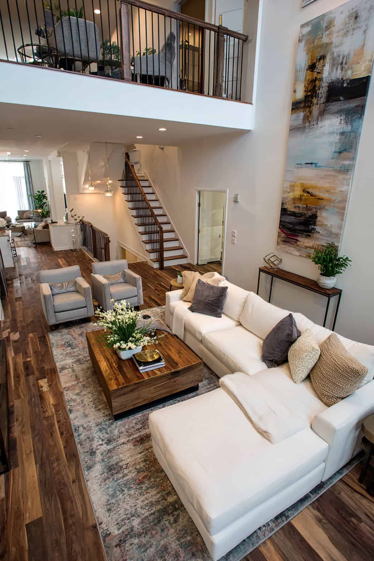 Floating Furniture Layout With Open Walkway