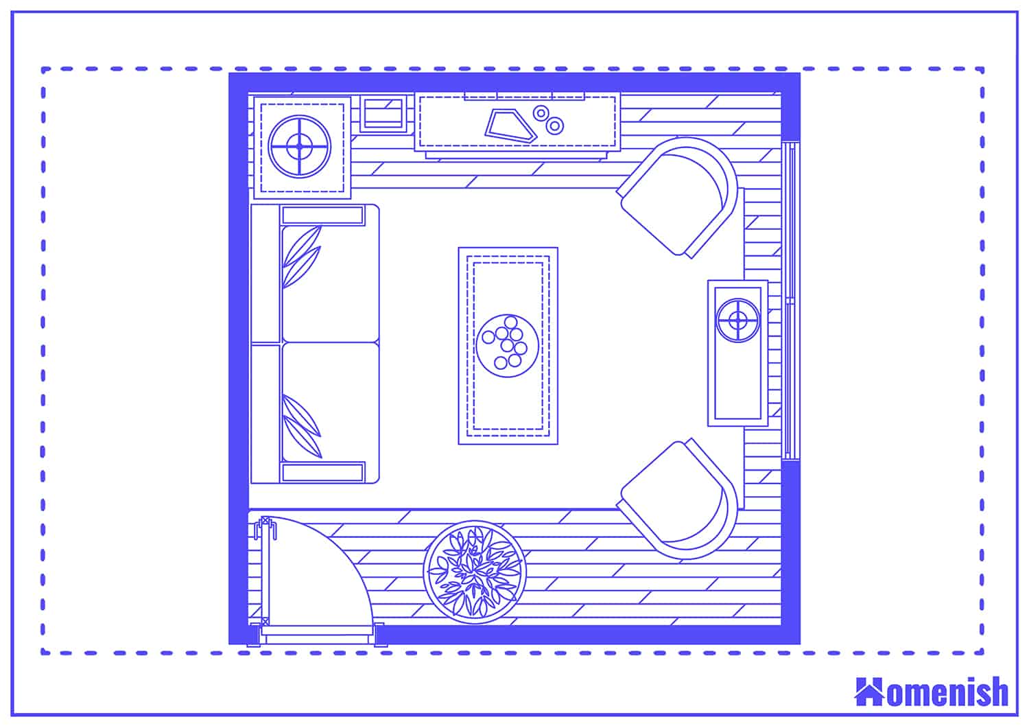 Formal Living Room Layout and Floor Plan