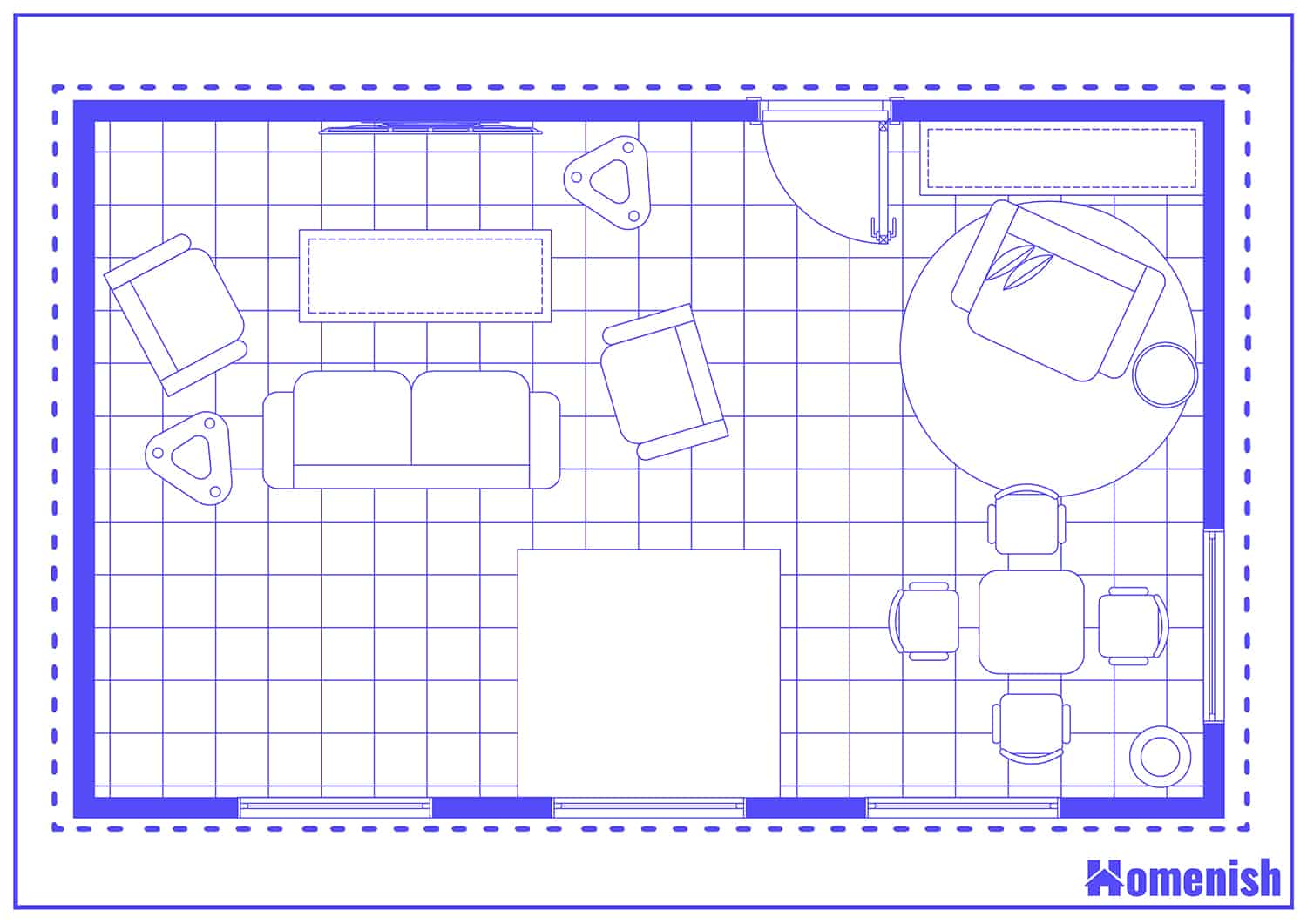 Living and Dining Room Combo Floor Plan