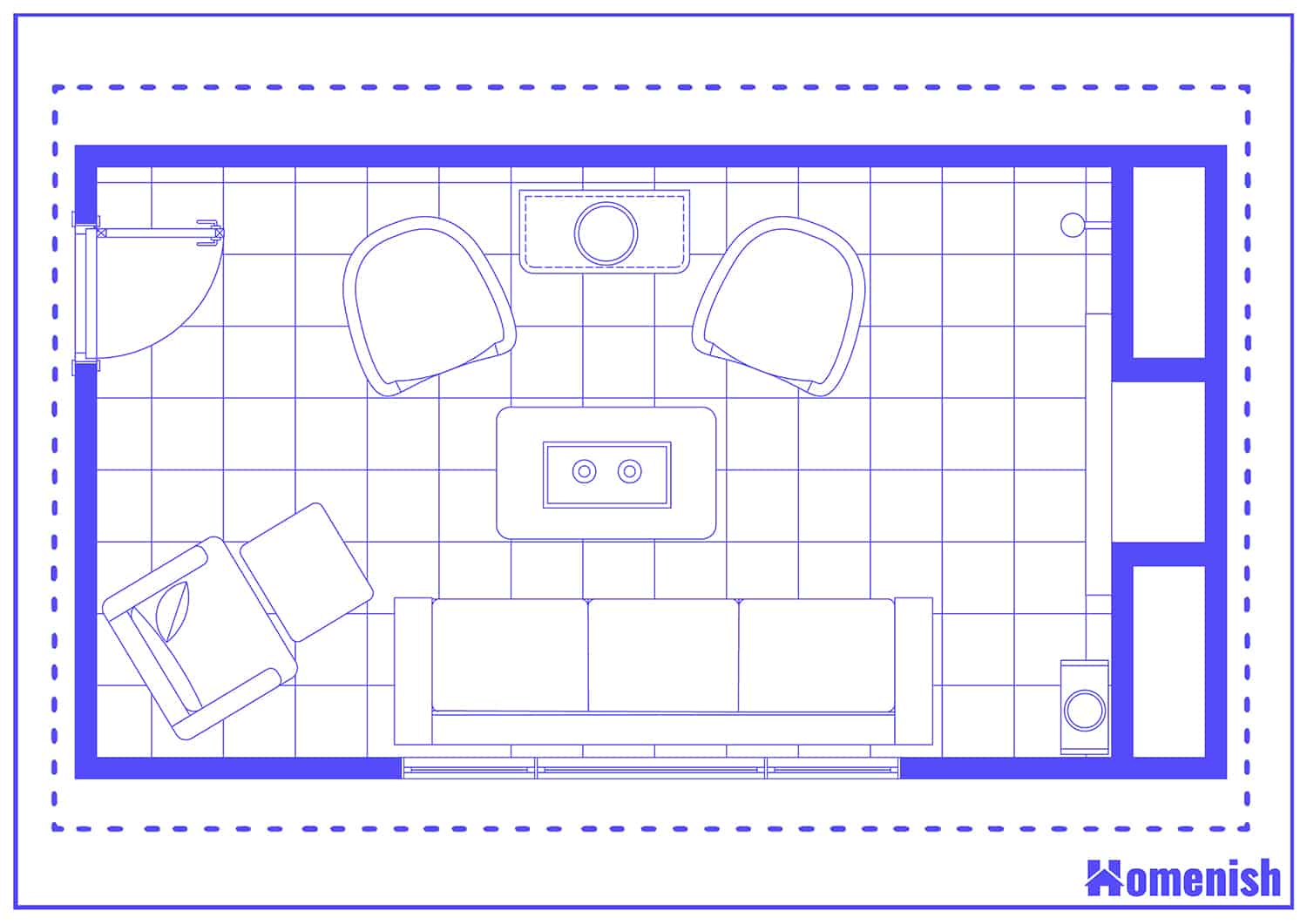 Long Lounge Layout Floor Plan