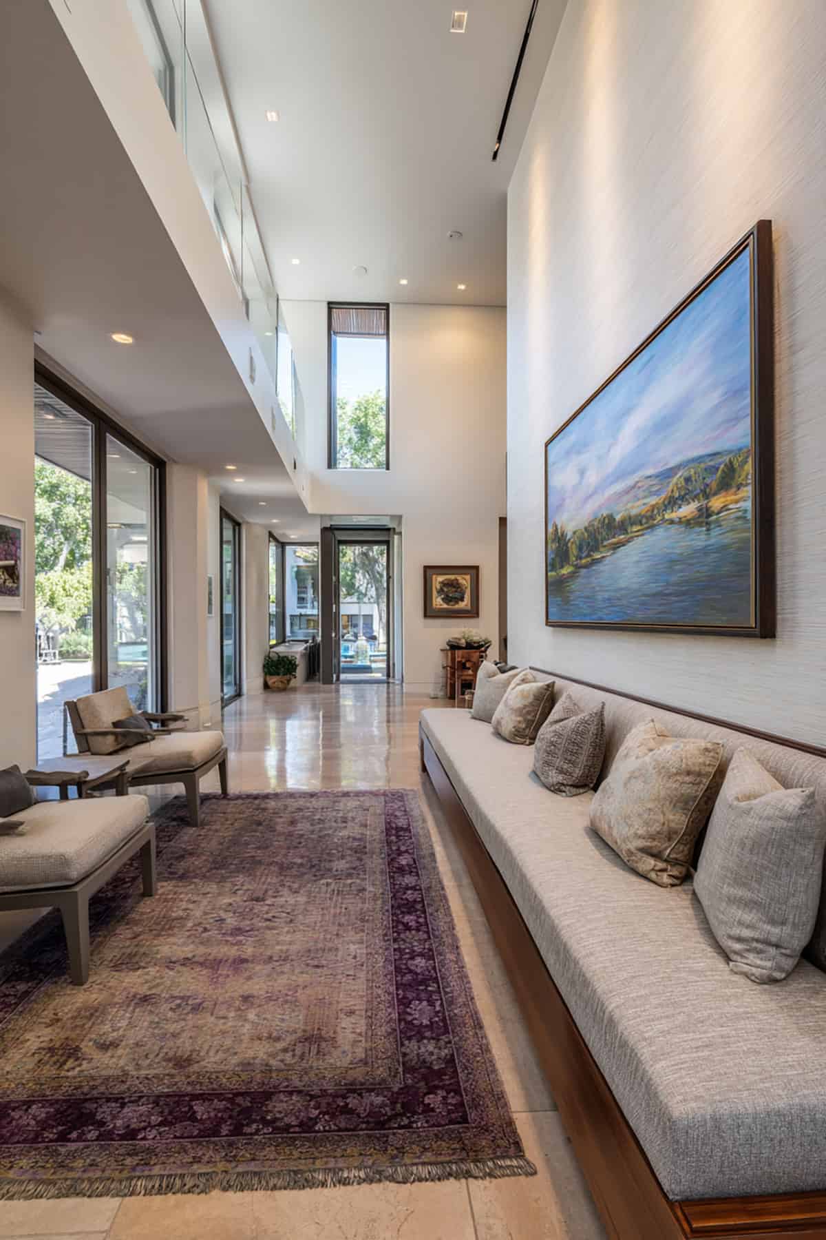 Long Room With Bench Seating Against One Entire Wall