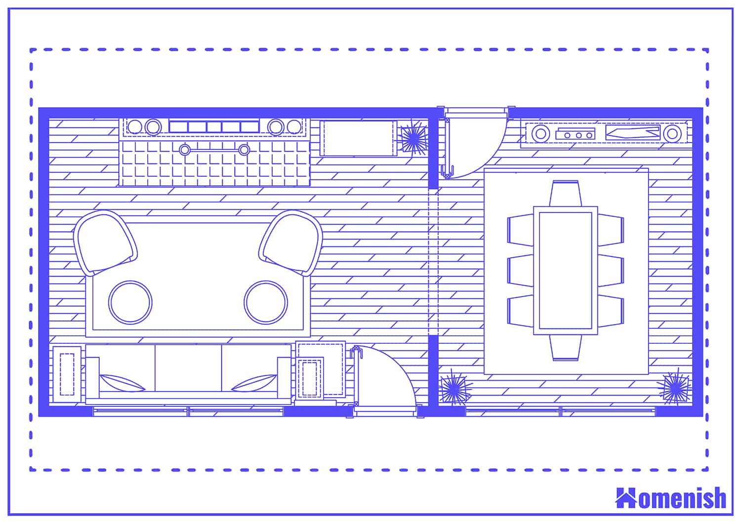 Long and Narrow Living Room Layout Floor Plan