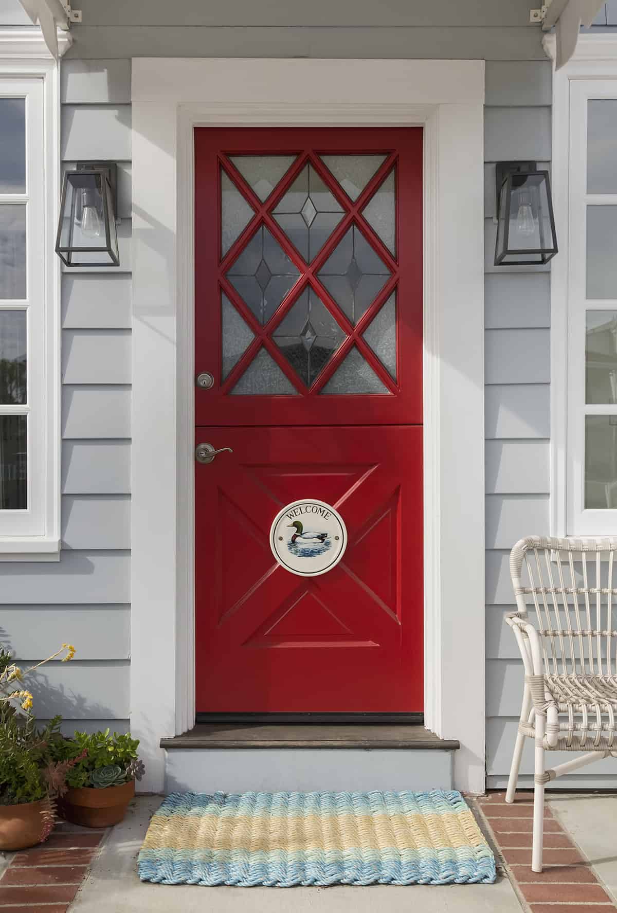 Match Your Red Door with the Gray Tone of Your House
