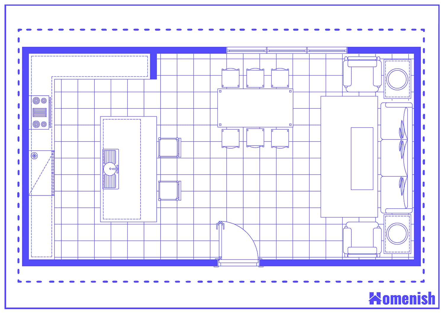Multifunctional Living Space Floor Plan