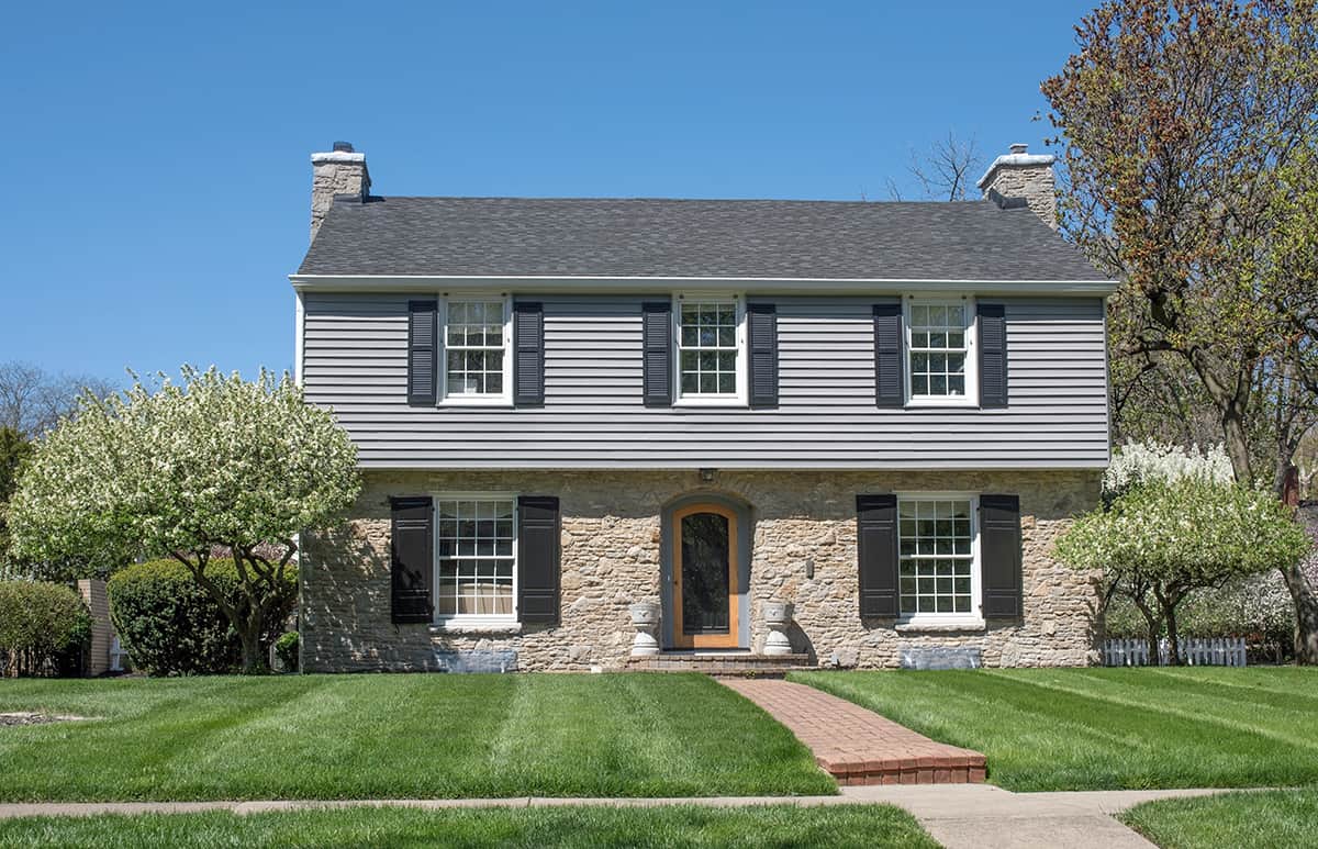 Muted Gray with Stone Veneer