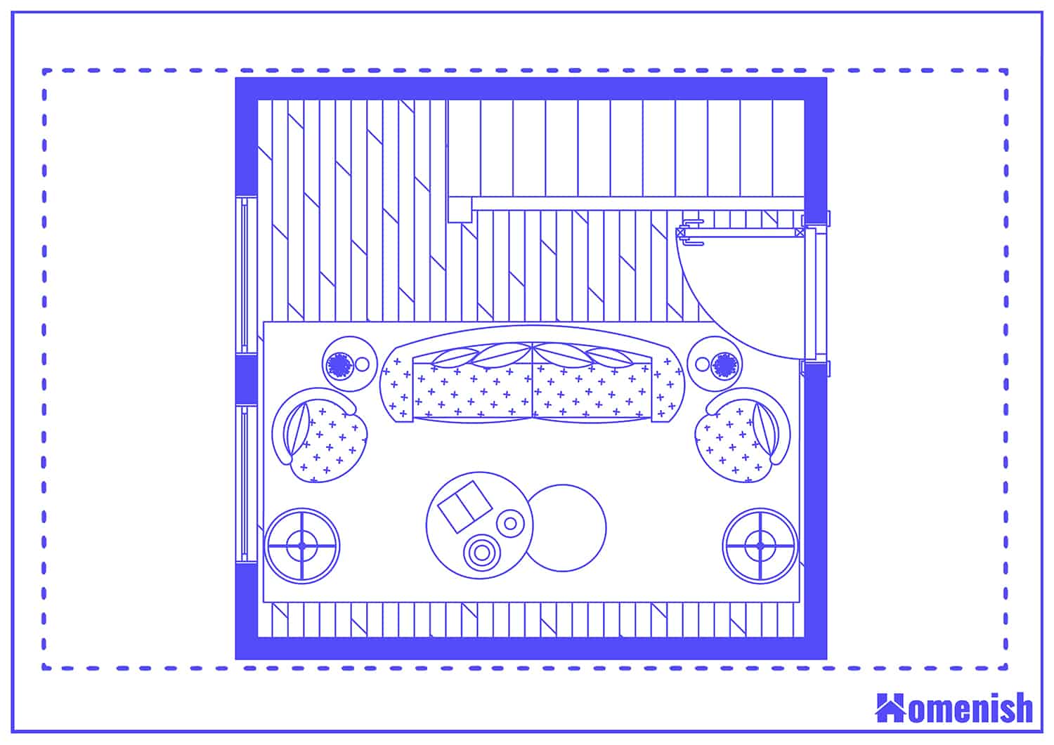 Symmetrical Art Deco Living Room