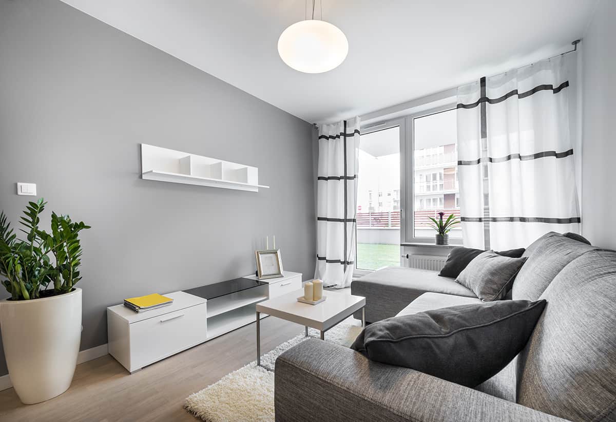 Light Gray Ceiling with Dark Gray Wall