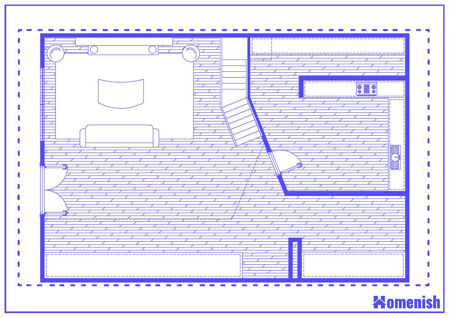 Living Room with Vaulted Ceiling Floor Plan