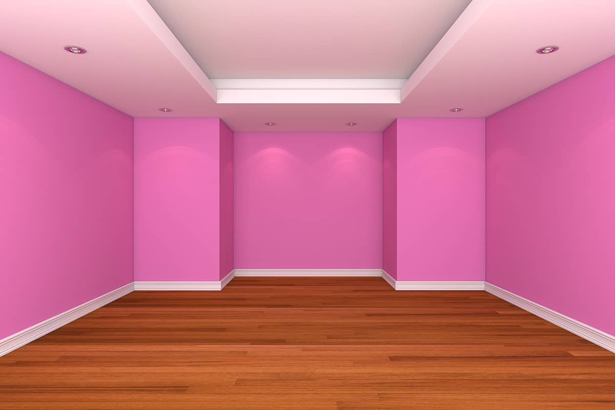 Off-White Ceiling with Pink Walls