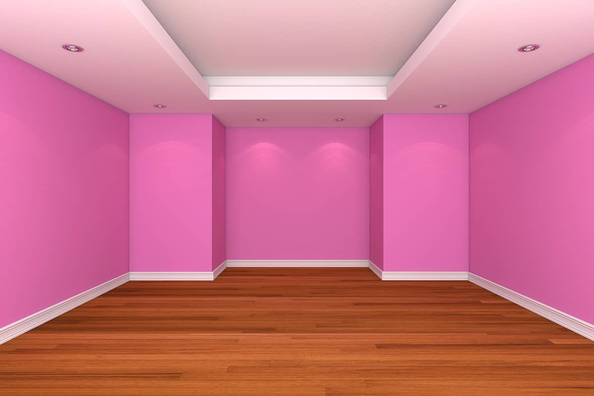 Off-White Ceiling with Pink Walls