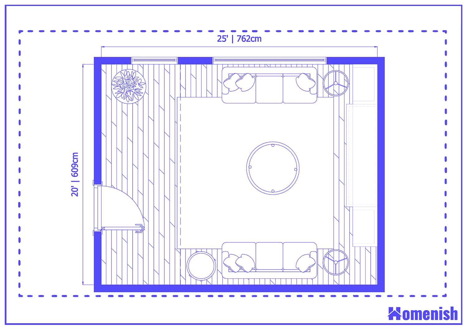 Symmetrical Living Room Layout Floor