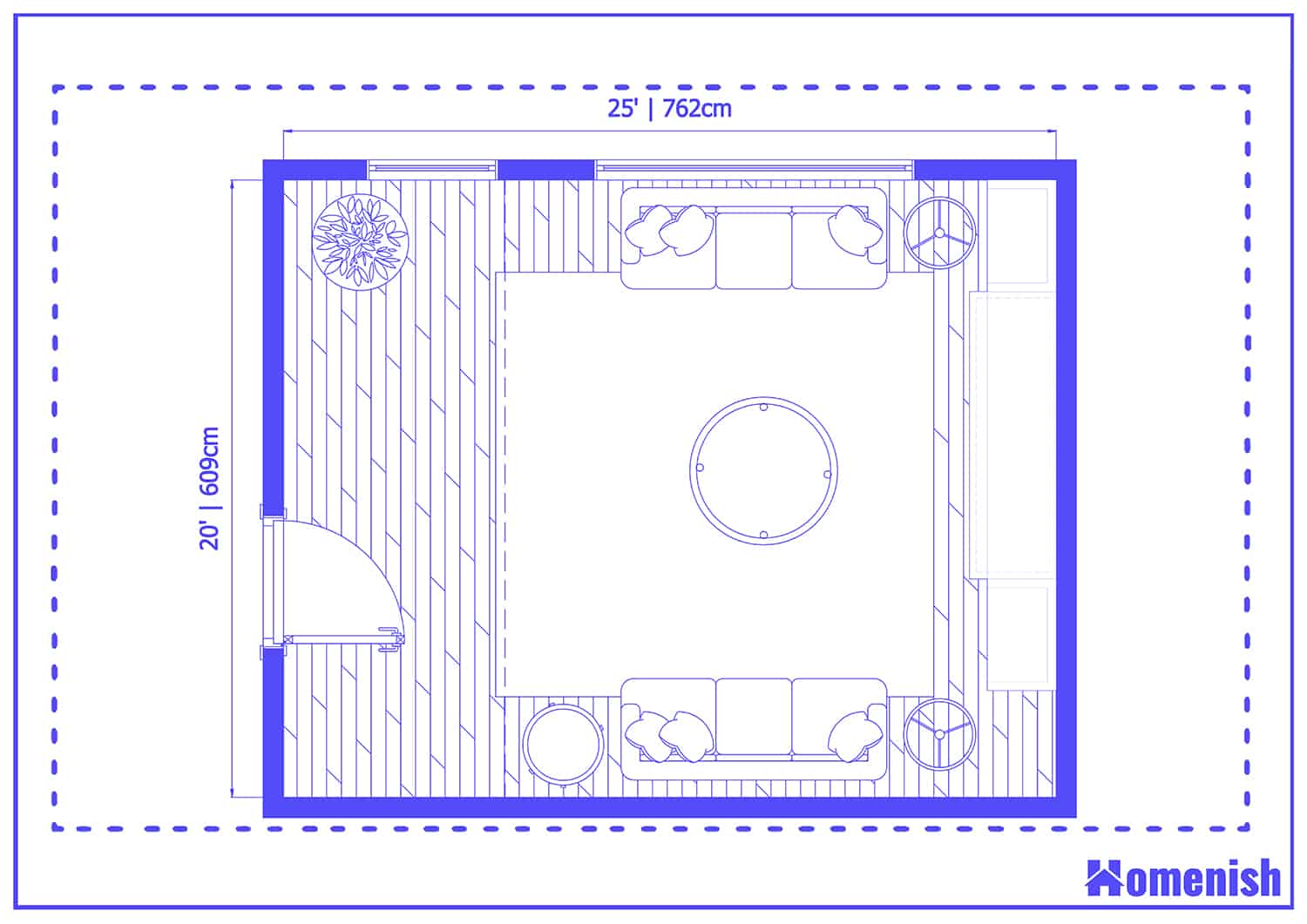 Symmetrical Living Room Layout Floor