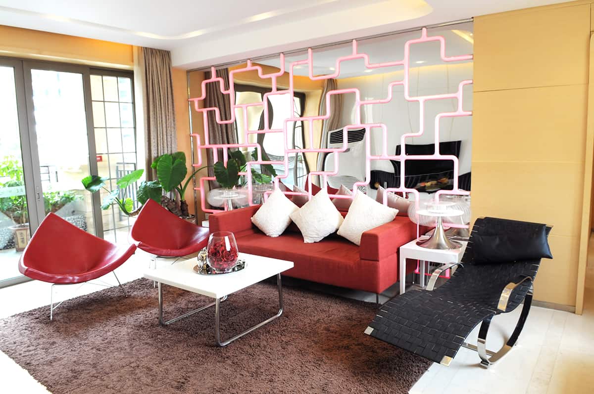 U-Shaped Furniture Layout with Recliner